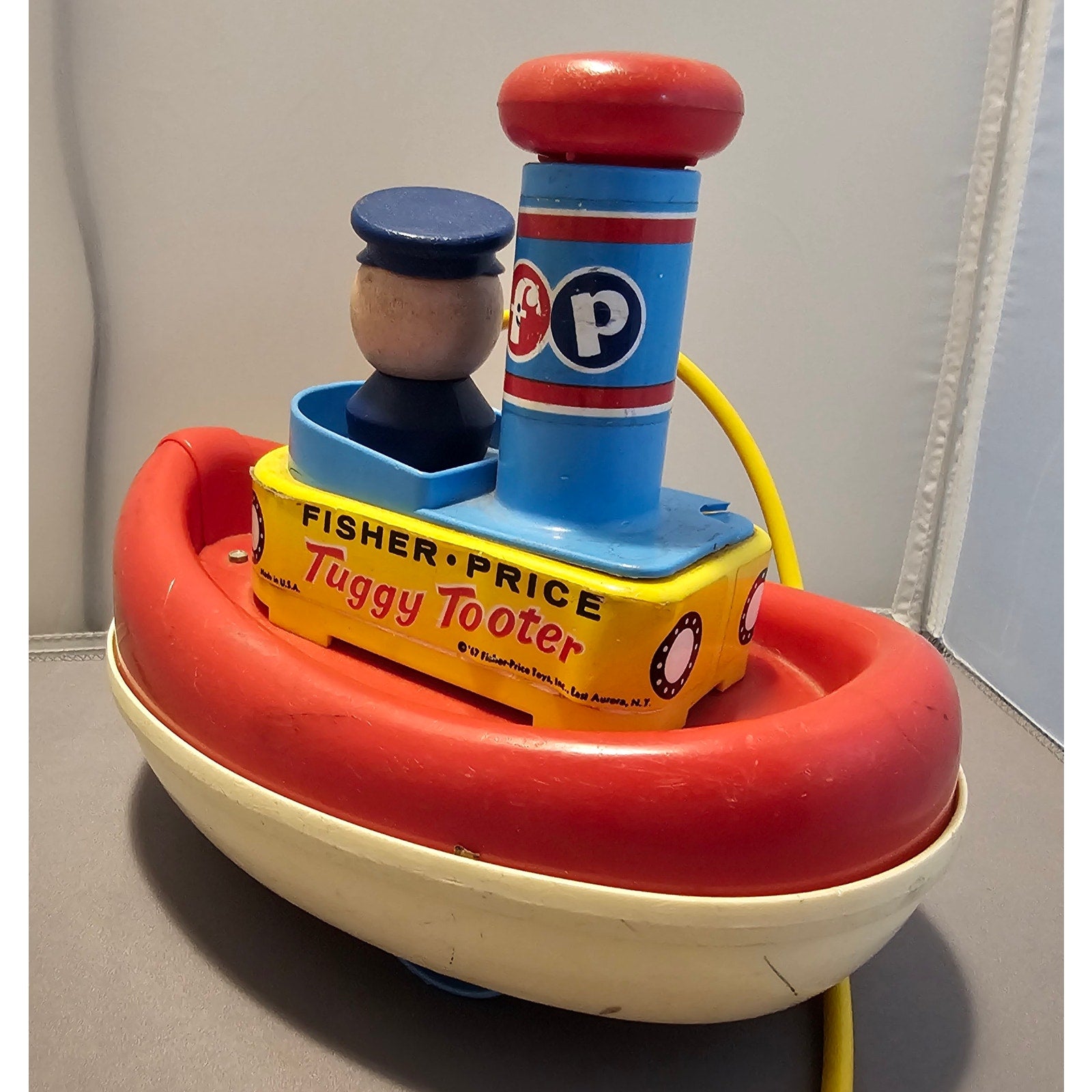 Vintage 1967 Fisher-Price #139 Tuggy Tooter - Blue Stack FPT1237