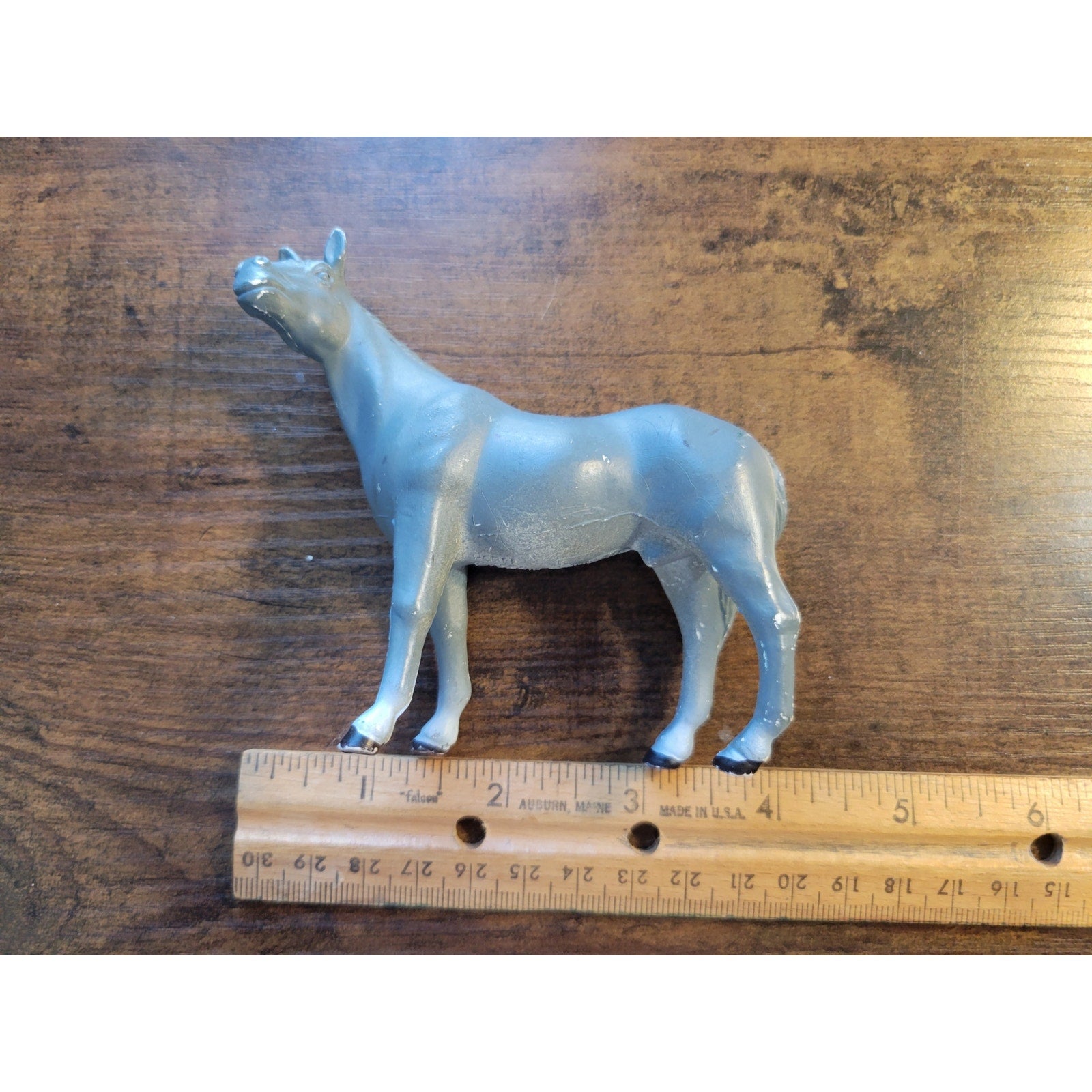 1994 TM Grey Toy Horse B - Animal Figure - Farm Toy - China
