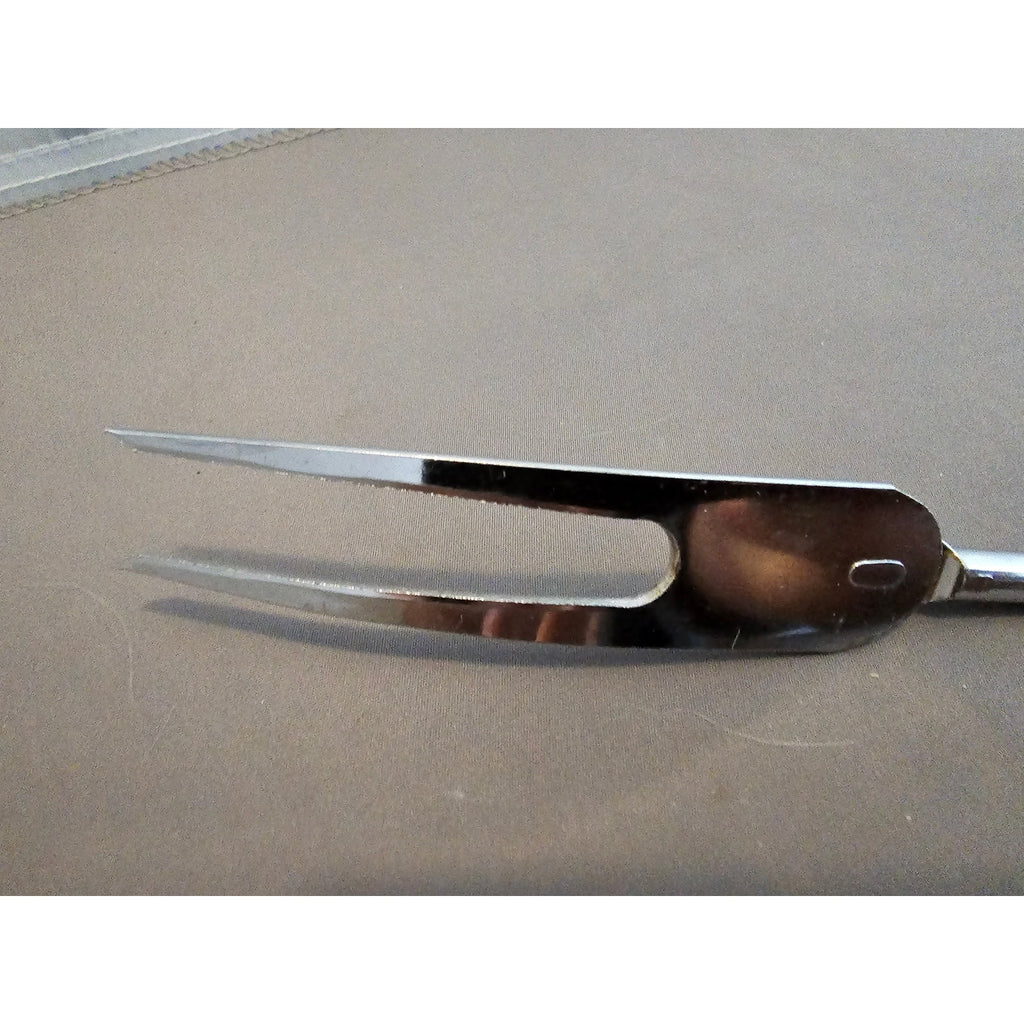 Vintage Ekco 2-Prong Serving Fork w/Black Plastic Handle - 12-1/2” Length - USA