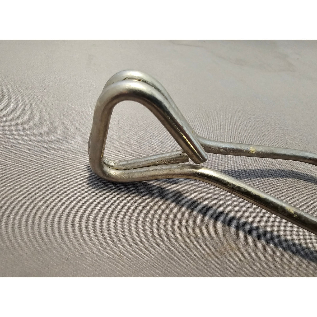 Vintage Ekco 10" White Rubble Handle Stainless Steel Tongs - USA