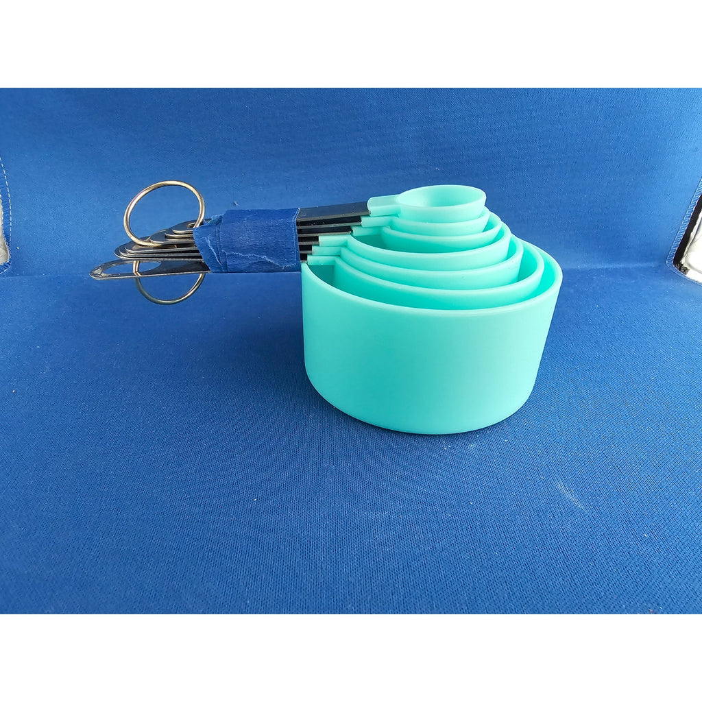 Set Of 7 Turquoise Nesting Measuring Cups & Spoons