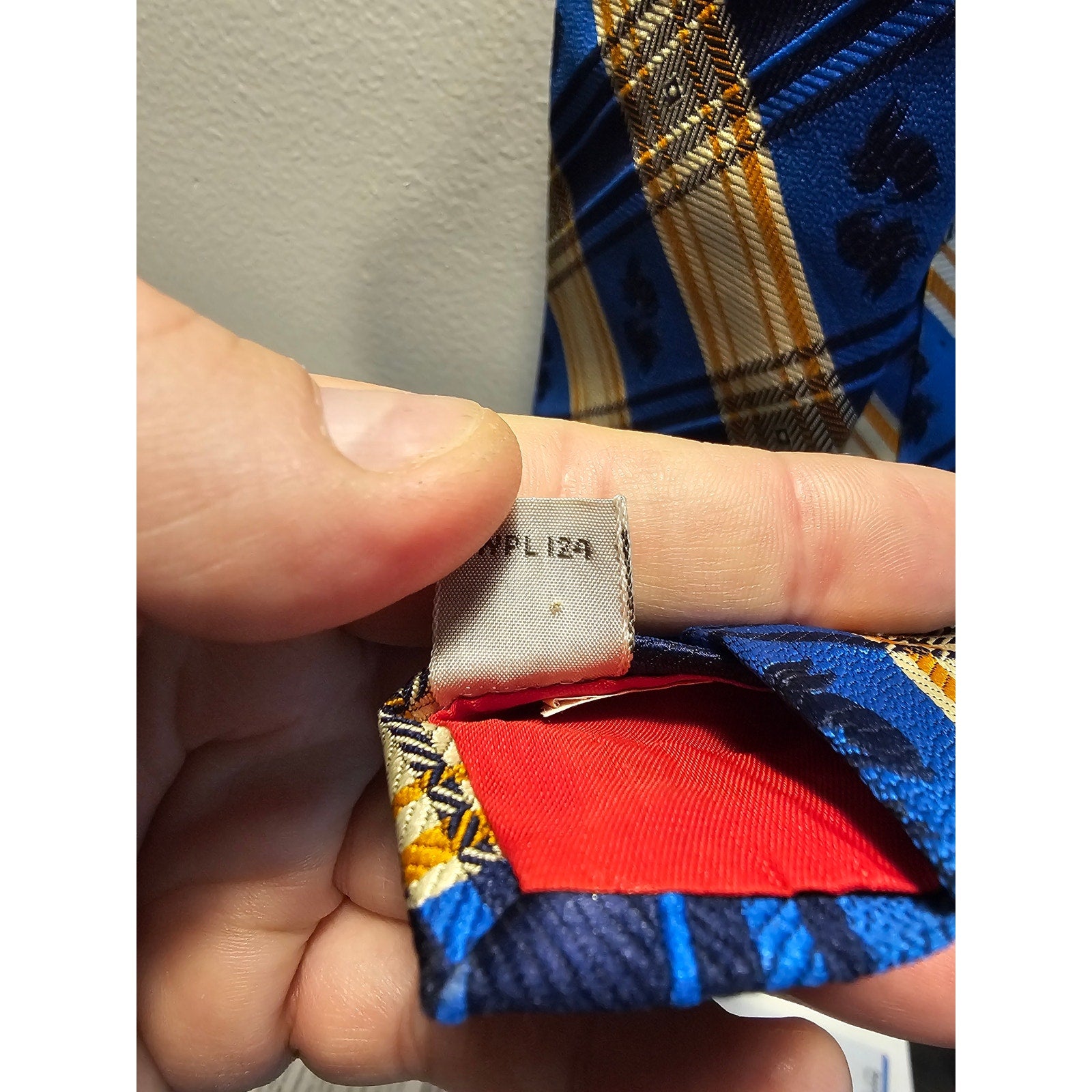 Vintage Men's Necktie - Blue w/Grey & Orange Stripes & Bunnies/Rabbits - 55"