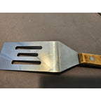 The Pampered Chef - Mini Stainless Steel Slotted Spatula w/Wood Handle 8"