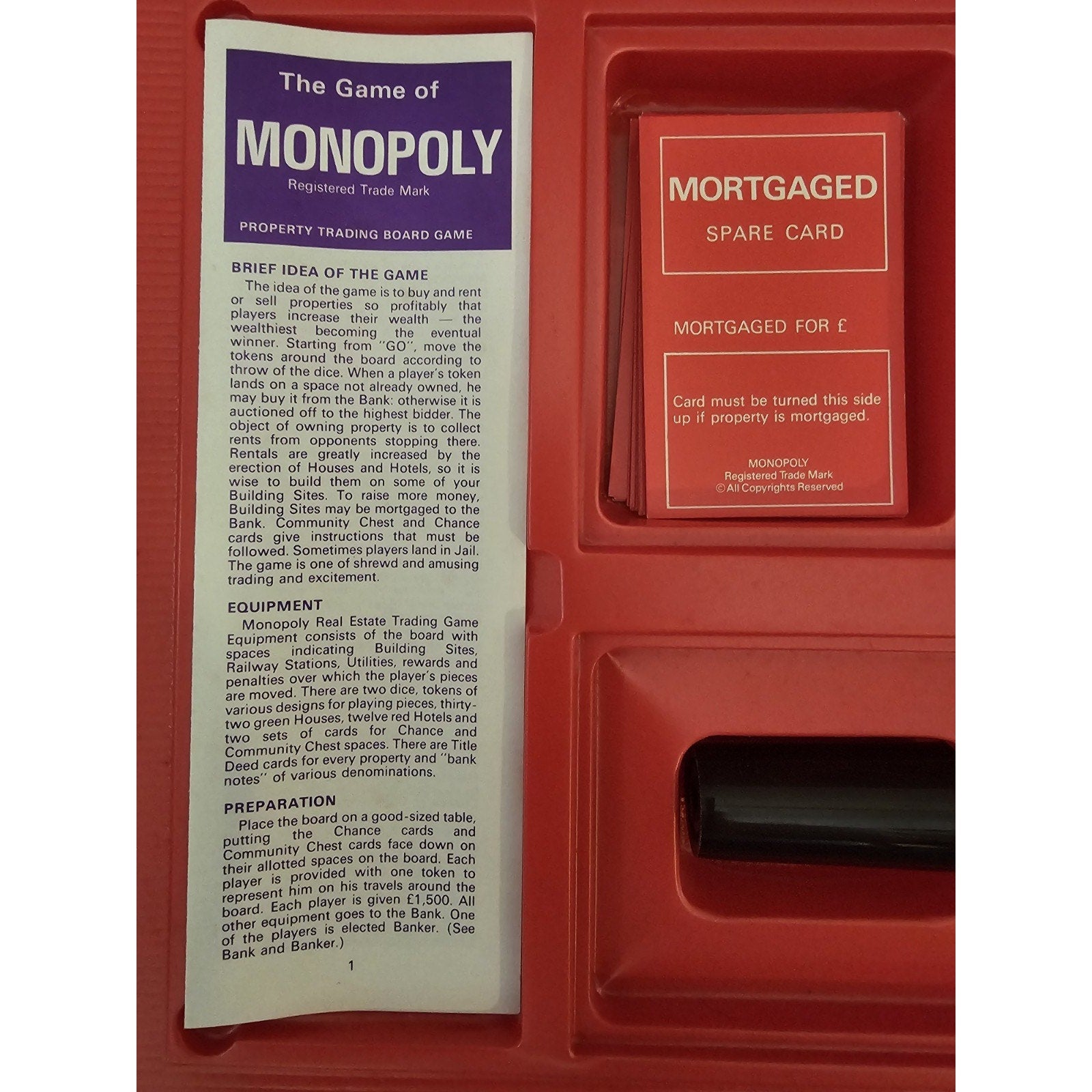 Vintage 1993 Waddingtons Monopoly 44021 - Complete Board Game w/Red Board Insert