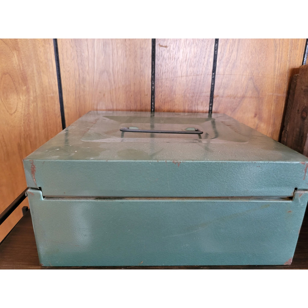 Vintage Porta-File by Skotch Kooler Green Tin Check File