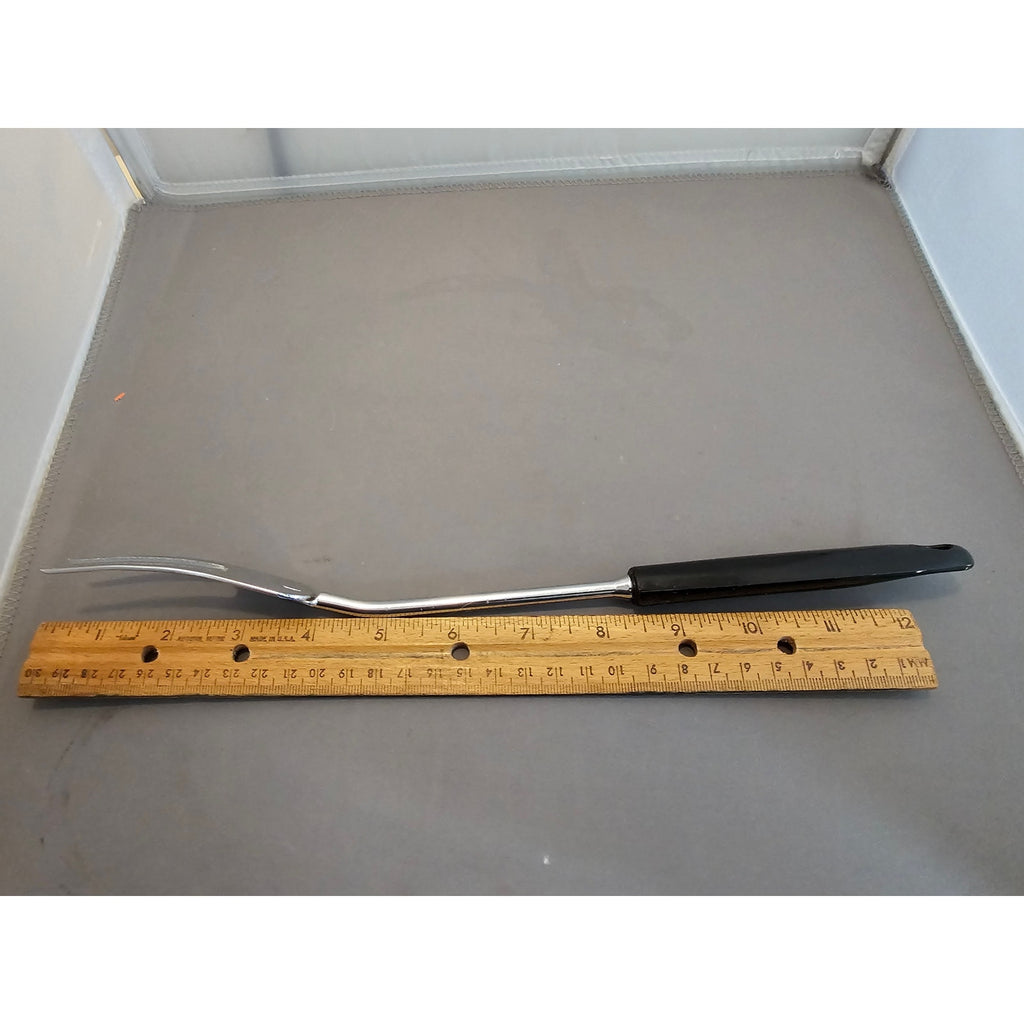 Vintage Ekco 2-Prong Serving Fork w/Black Plastic Handle - 12-1/2” Length - USA