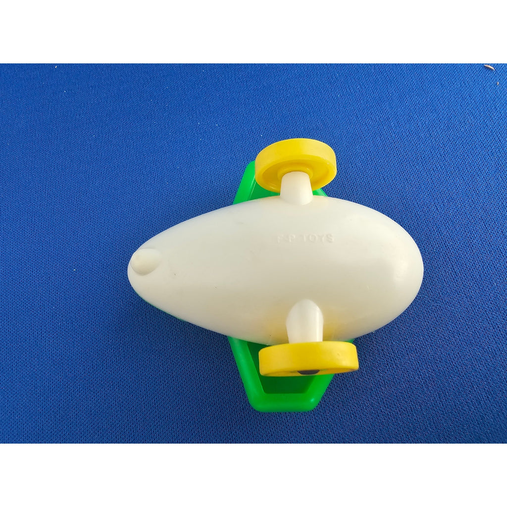 Vintage Fisher Price Little People Riders #656 -Green/White Baby Airplane FPT819
