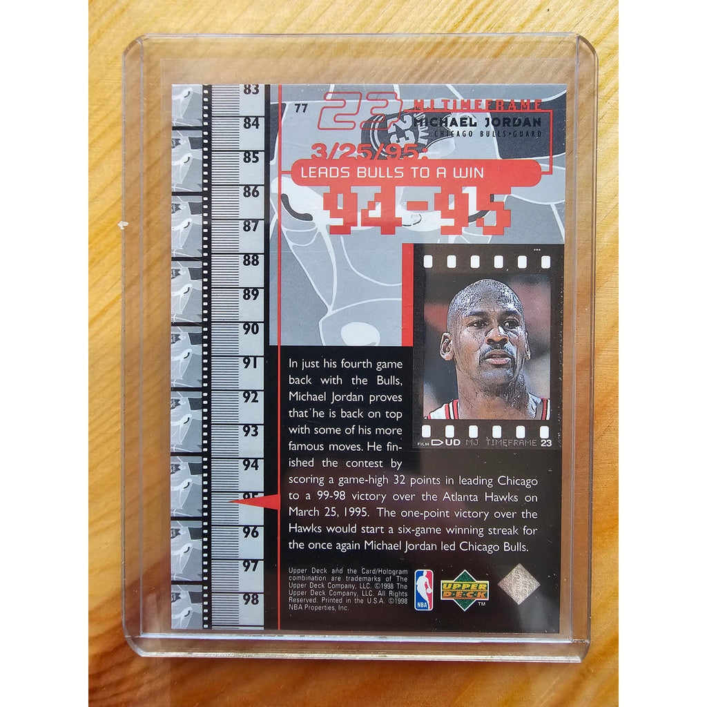 Michael Jordan 1998 Upper Deck Timeframe 23 #77 - 3/25/95-  94-95 - NBA