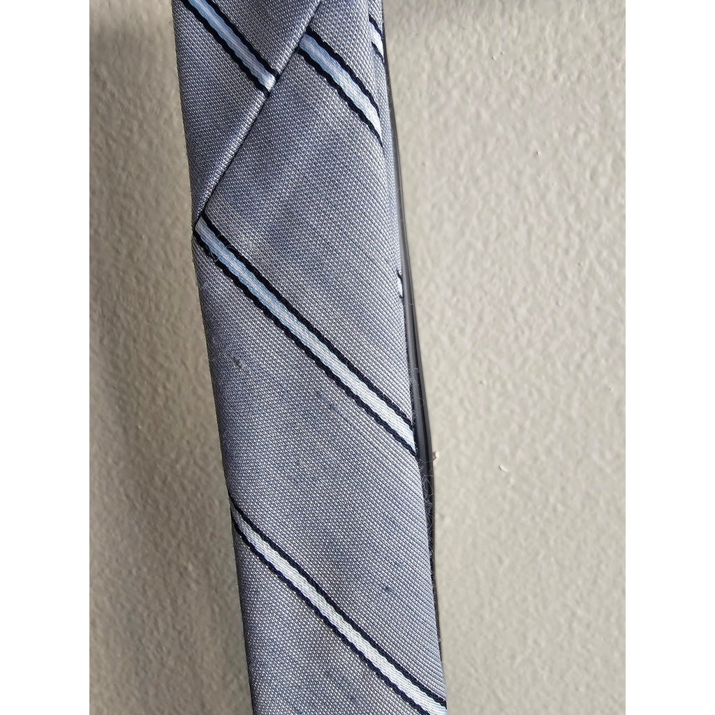 Vintage Damon Men's Necktie - Grey w/Stripes - 56" Long x 2-3/4" Wide