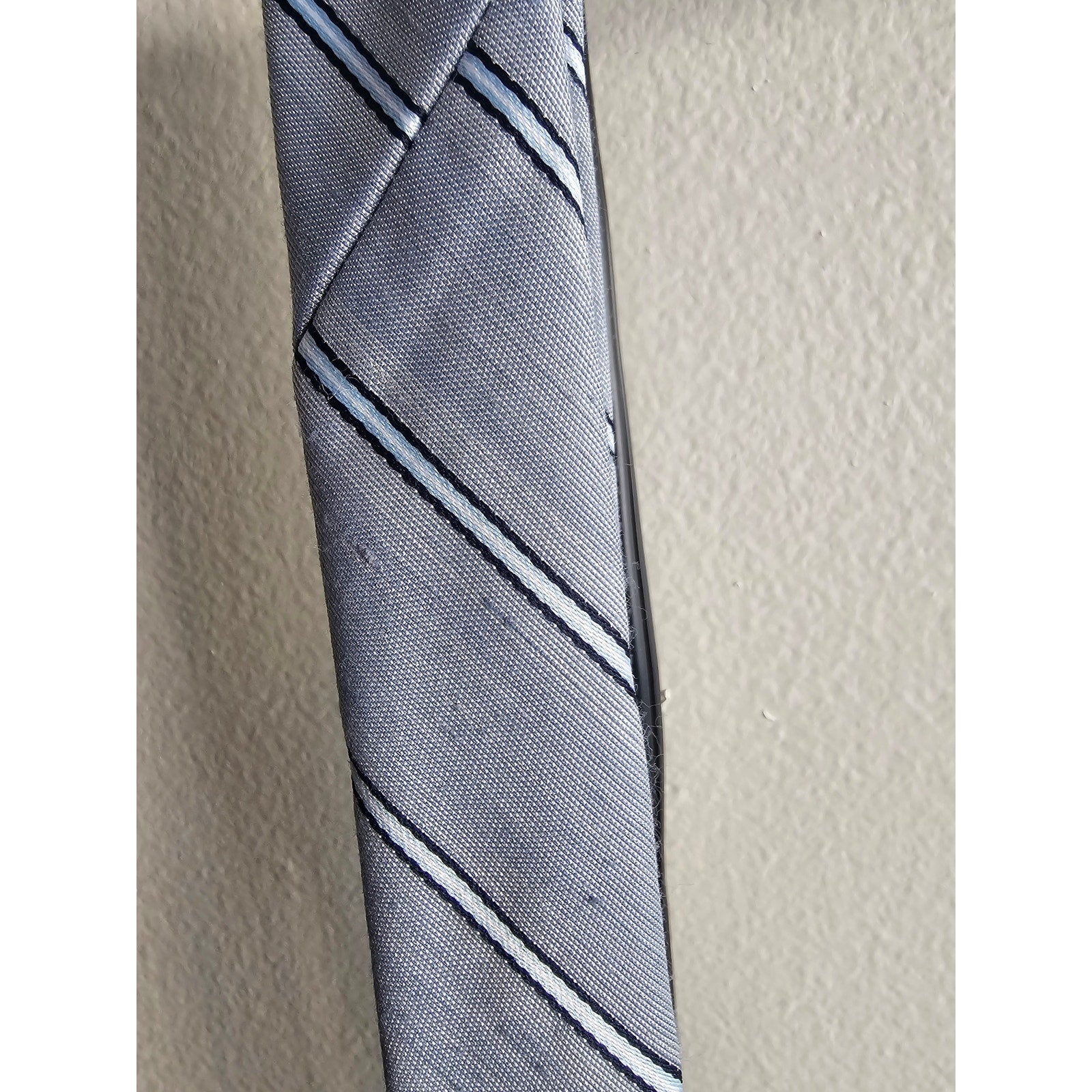 Vintage Damon Men's Necktie - Grey w/Stripes - 56" Long x 2-3/4" Wide