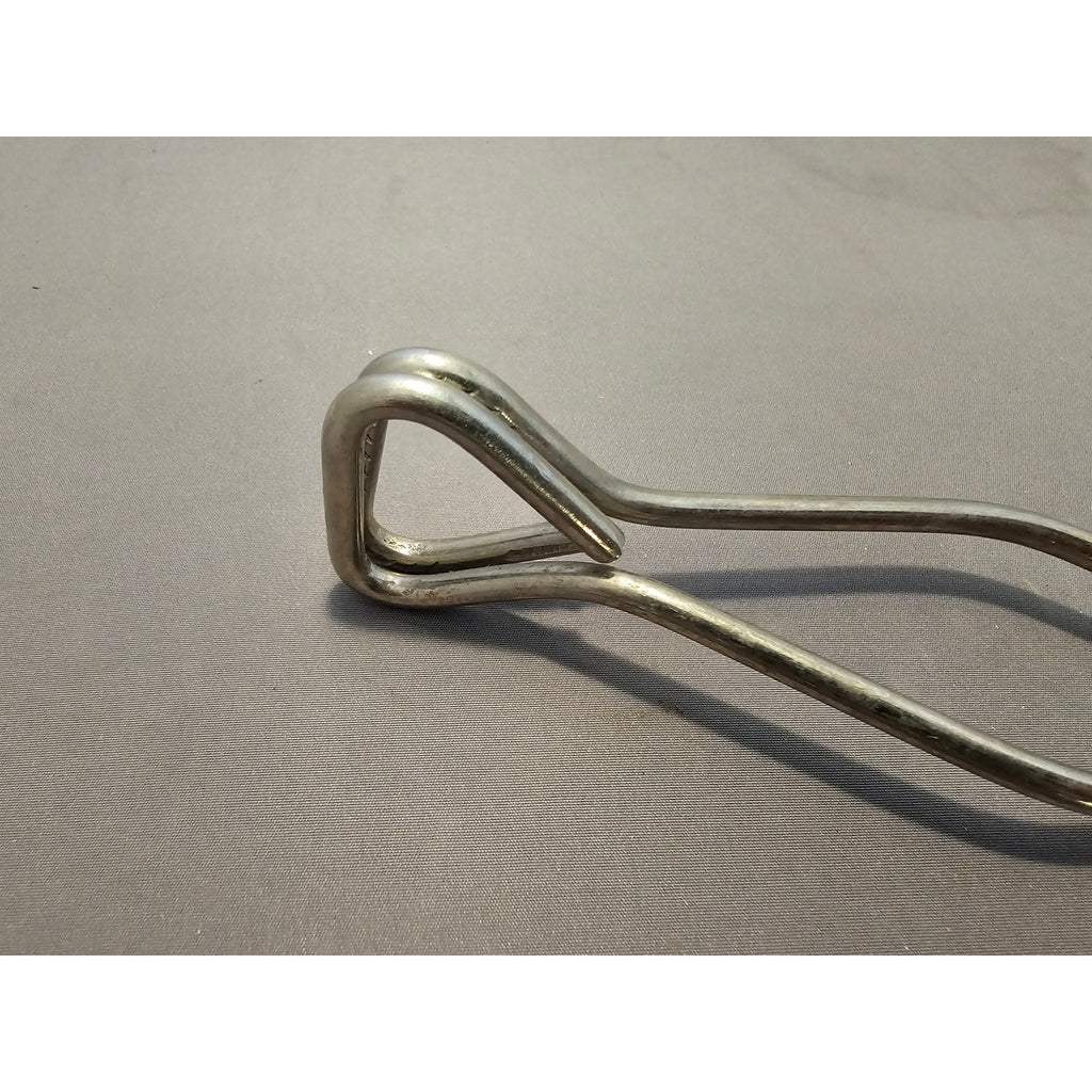 Vintage Ekco 10" White Rubble Handle Stainless Steel Tongs - USA