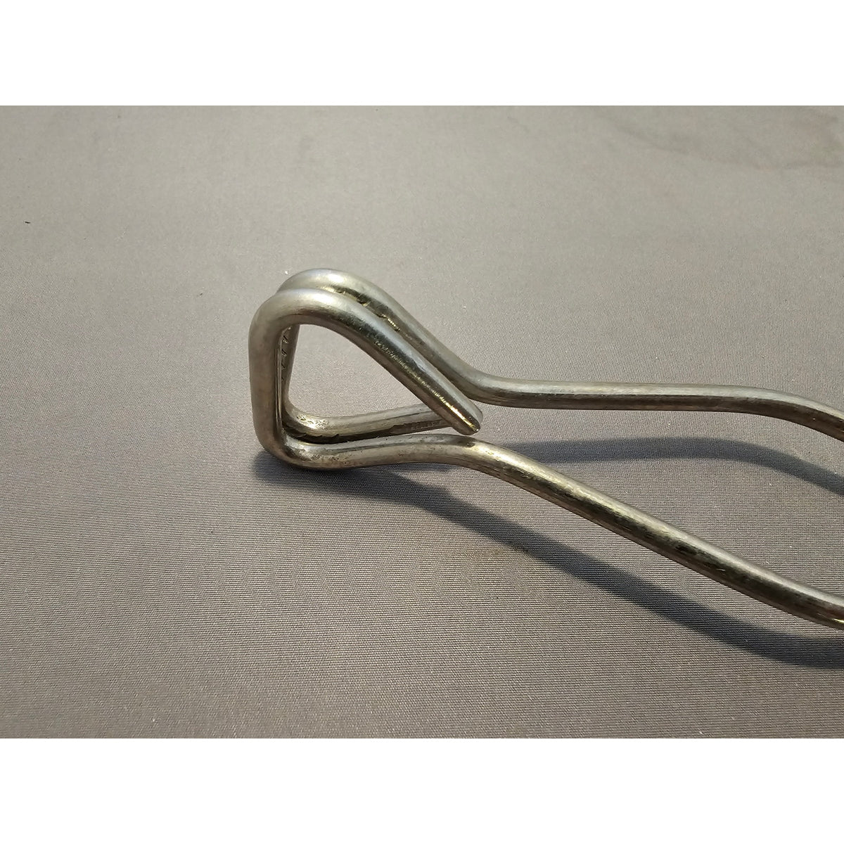 Vintage Ekco 10" White Rubble Handle Stainless Steel Tongs - USA