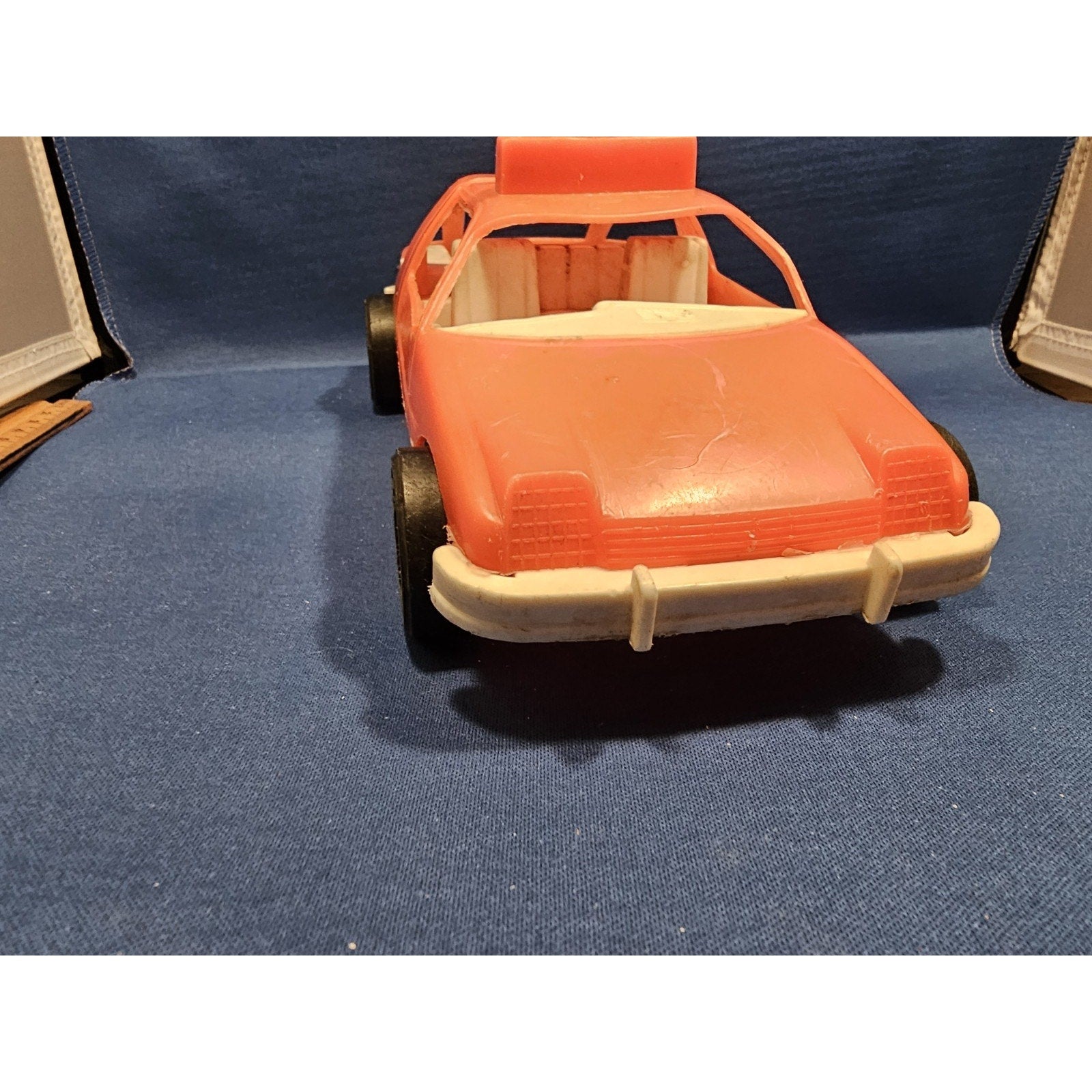Vintage Amloid Corp (AMC) Orange Plastic Fire Chief Car - Saddle Brook, NJ USA