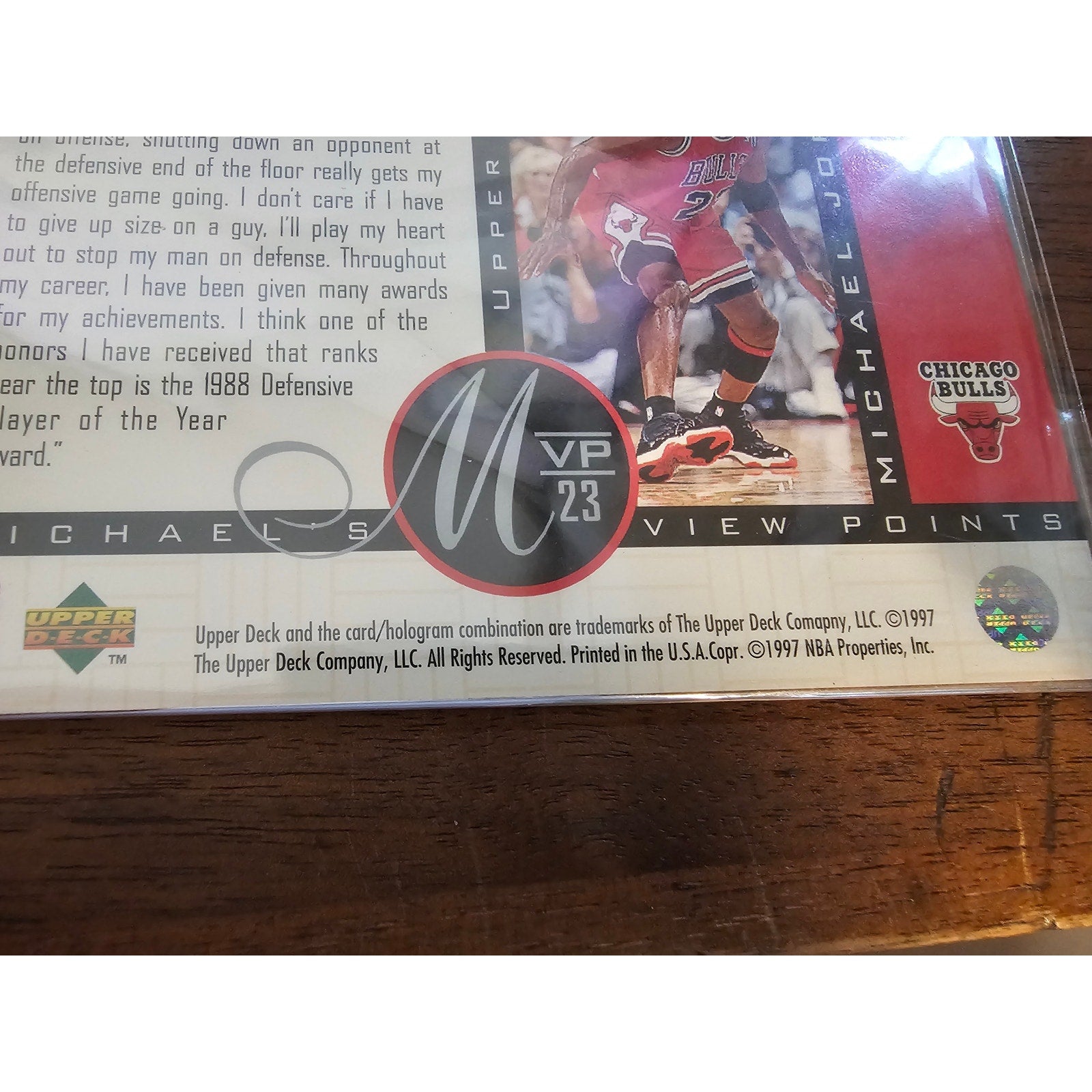 Michael Jordan 1997 Upper Deck #VP8 - View Points - NBA - Jumbo
