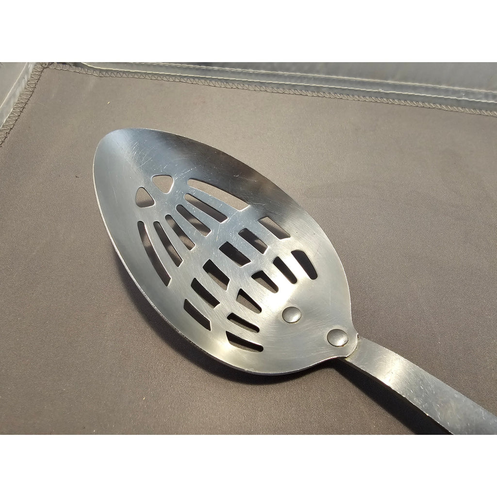 Vintage Maid off Honor Stainess Steel Slotted Serving Spoon w/Wood Handle - USA