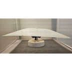 Vintage Mid Century Modern Square Ceiling Light Fixture w/Frosted Glass Lines