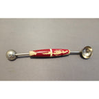 Vintage A&J Ekco Red Wood Handled Double Ended Melon Baller - Made in USA