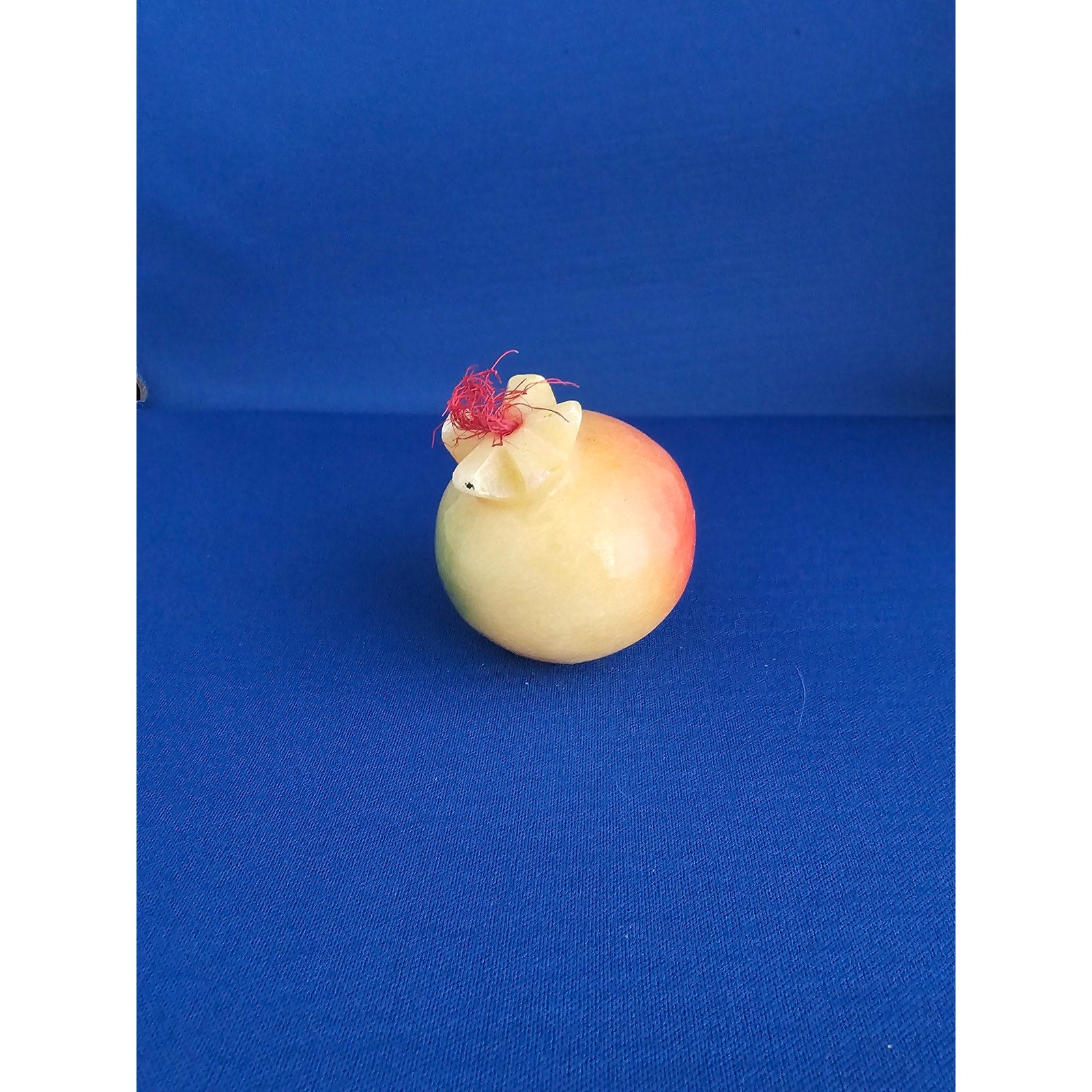 Vintage Alabaster Marble Carved Stone Fruit - Small 2-1/2" tall - Red/Yellow