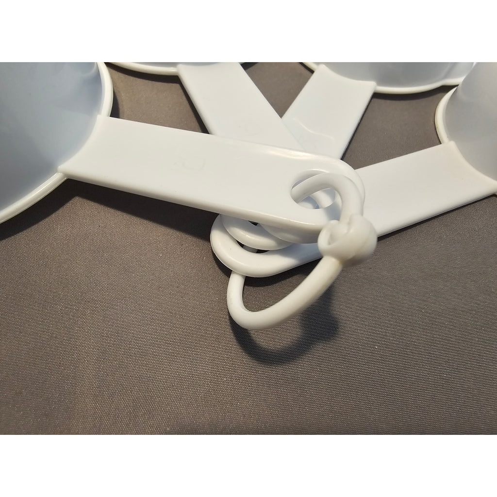 Set of 4 White Plastic Nesting Measuring Cups w/Ring