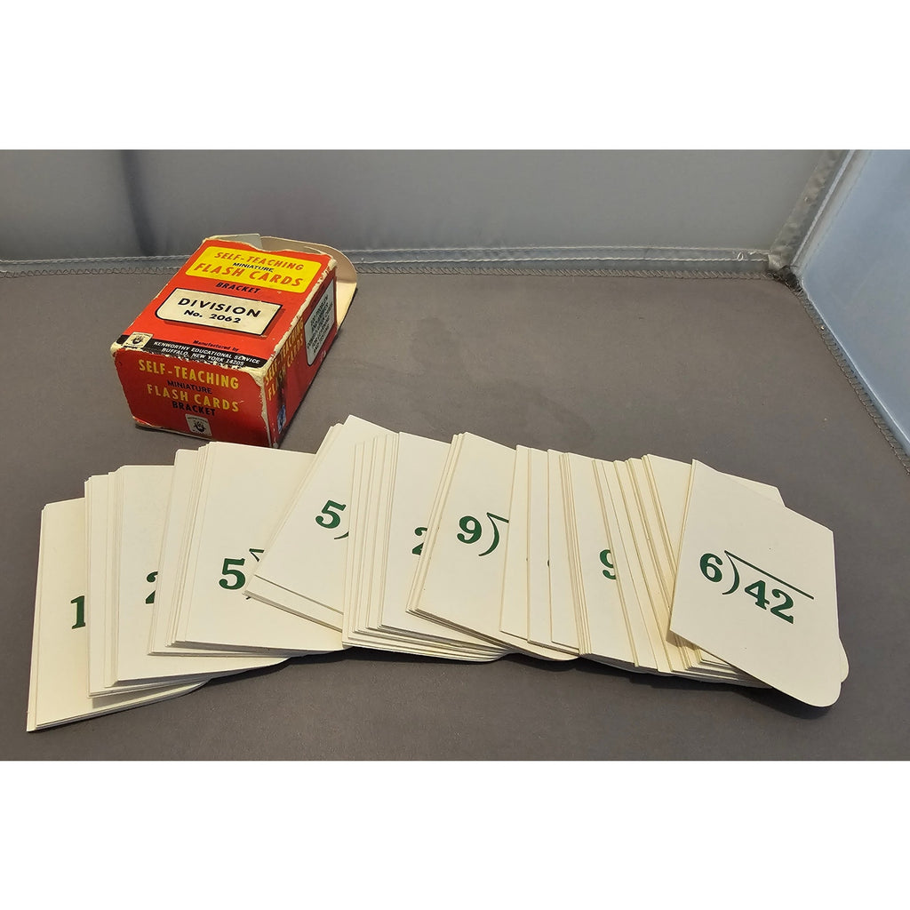 Vintage Kenworthy Miniature Math Flash Cards - Division #2062 - Self Teaching
