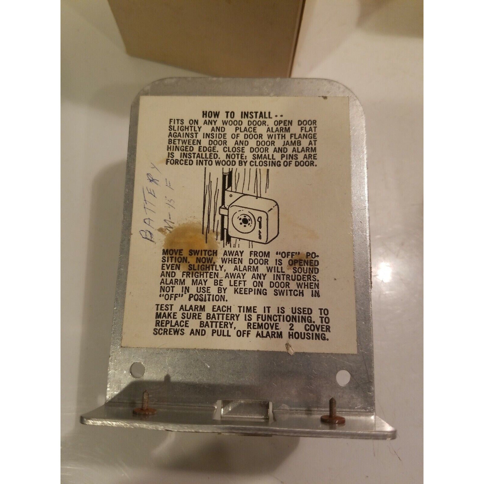 Vintage Wood Look Mechanical Door Alarm - Battery Powered - Lot of 2