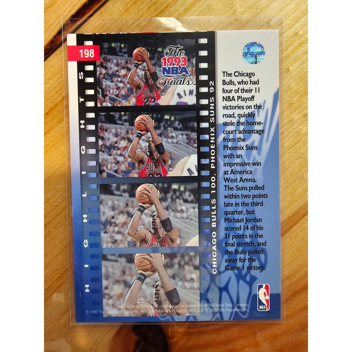Michael Jordan 1993-1994 Upper Deck #198 - 1993 NBA Finals - Chicago Bulls - NBA