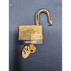 Brinks Heavy 60mm Hardened Laminated Padlock with Key - 2-1/2" x 2" -works great