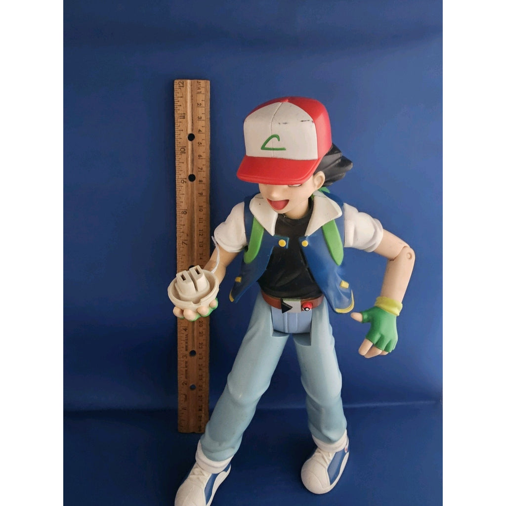 2001 Hasbro Pokemon Talking Ash Ketchum Think Chip 11.5" Action Figure