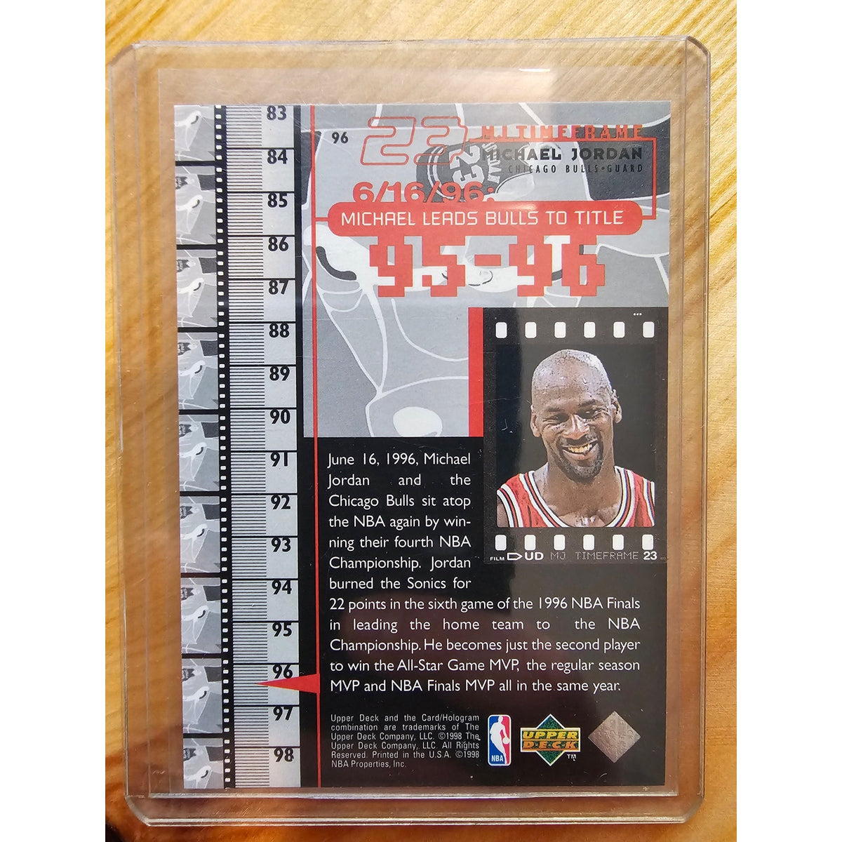 Michael Jordan 1998 Upper Deck Timeframe 23 #96 - Chicago Bulls - 95-96 - NBA