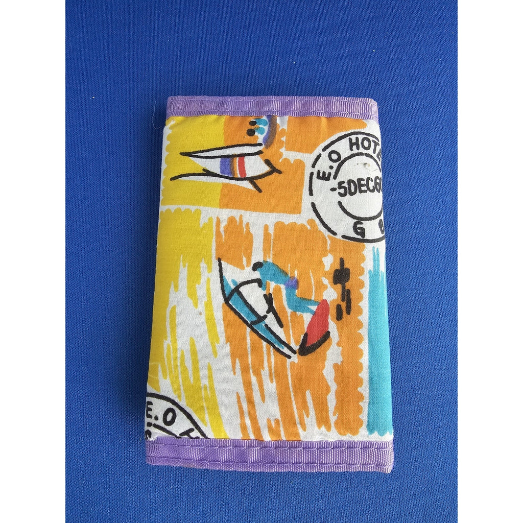 Vintage E.O Hotel - GaP - -5DEC60 - Purple Tri-Fold Wallet w/Beach Theme