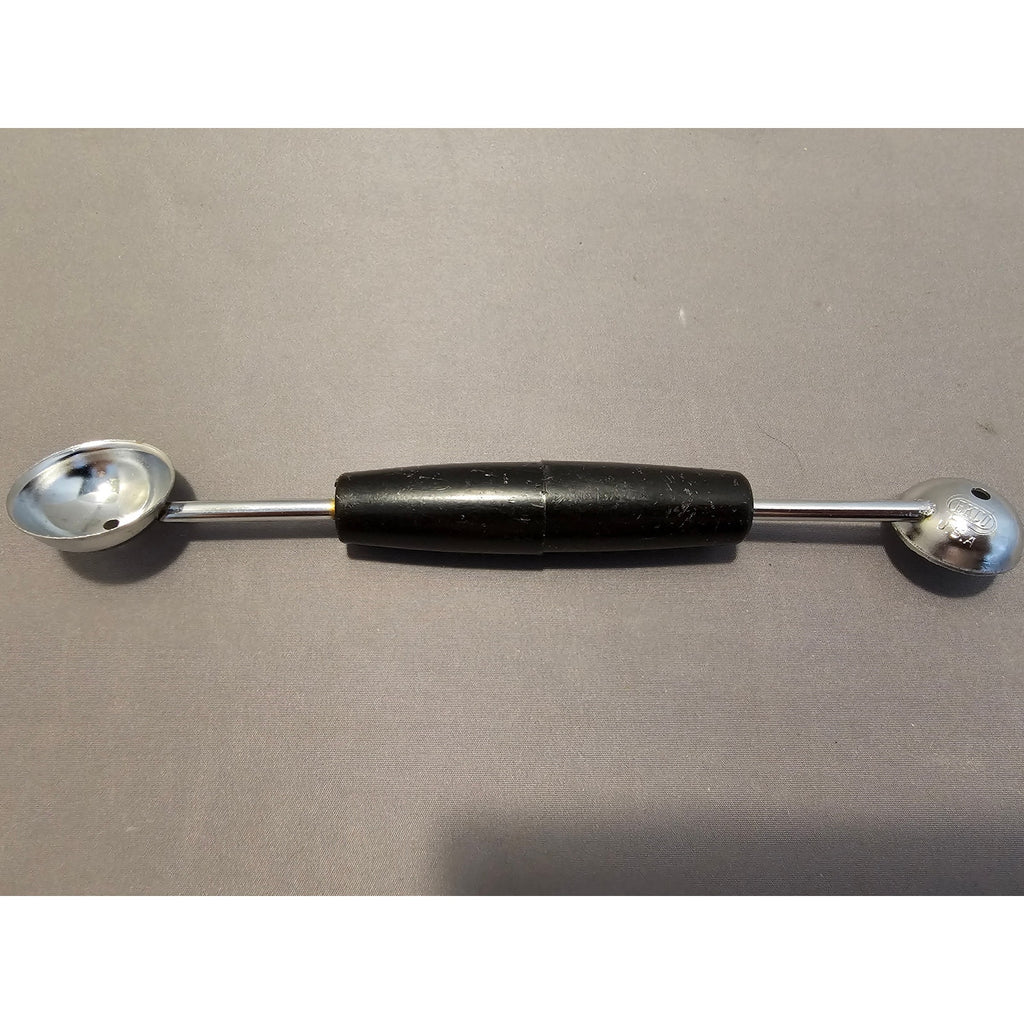 Vintage 7-1/2" Ekco Black Plastic Handled Double Ended Melon Baller/Curler