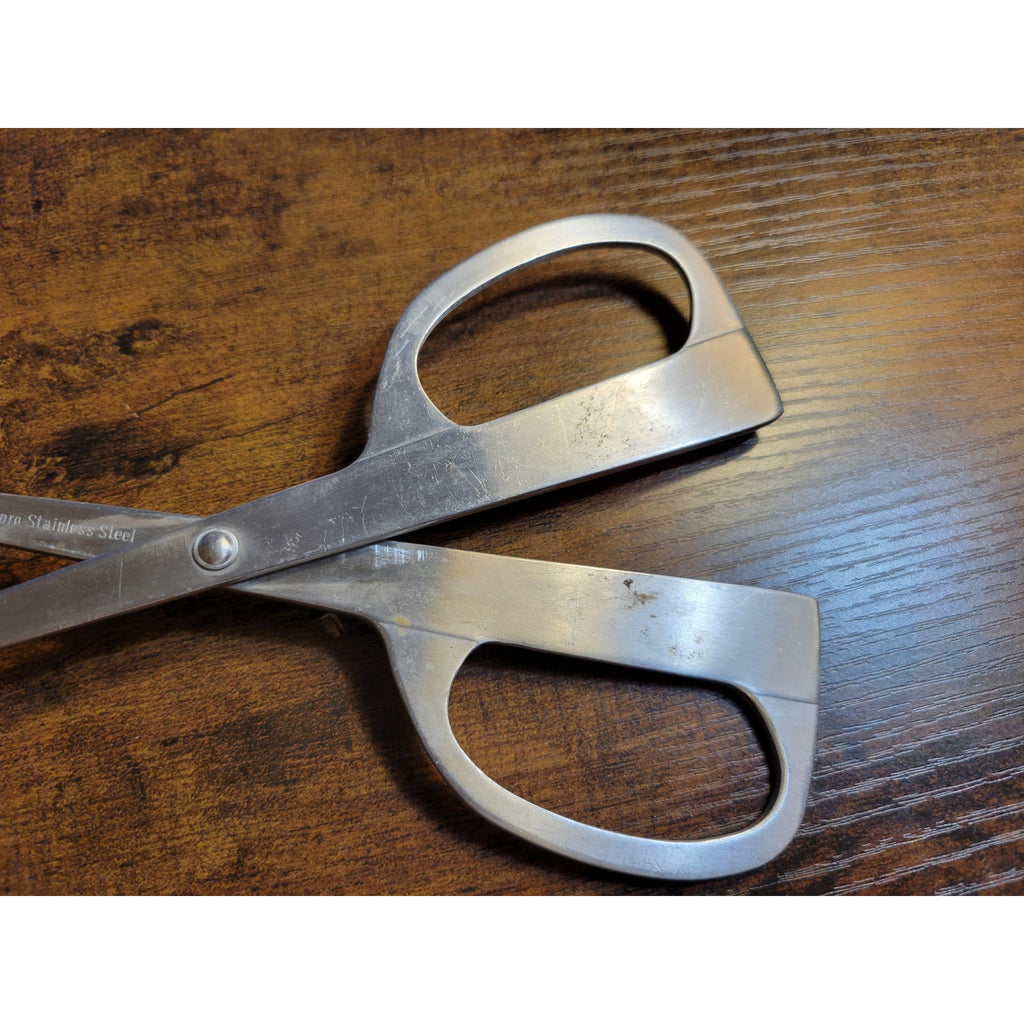 Norpro Silver Stainless Steel Salad Tongs - Spoon & Fork - 10-1/2" Long (used)