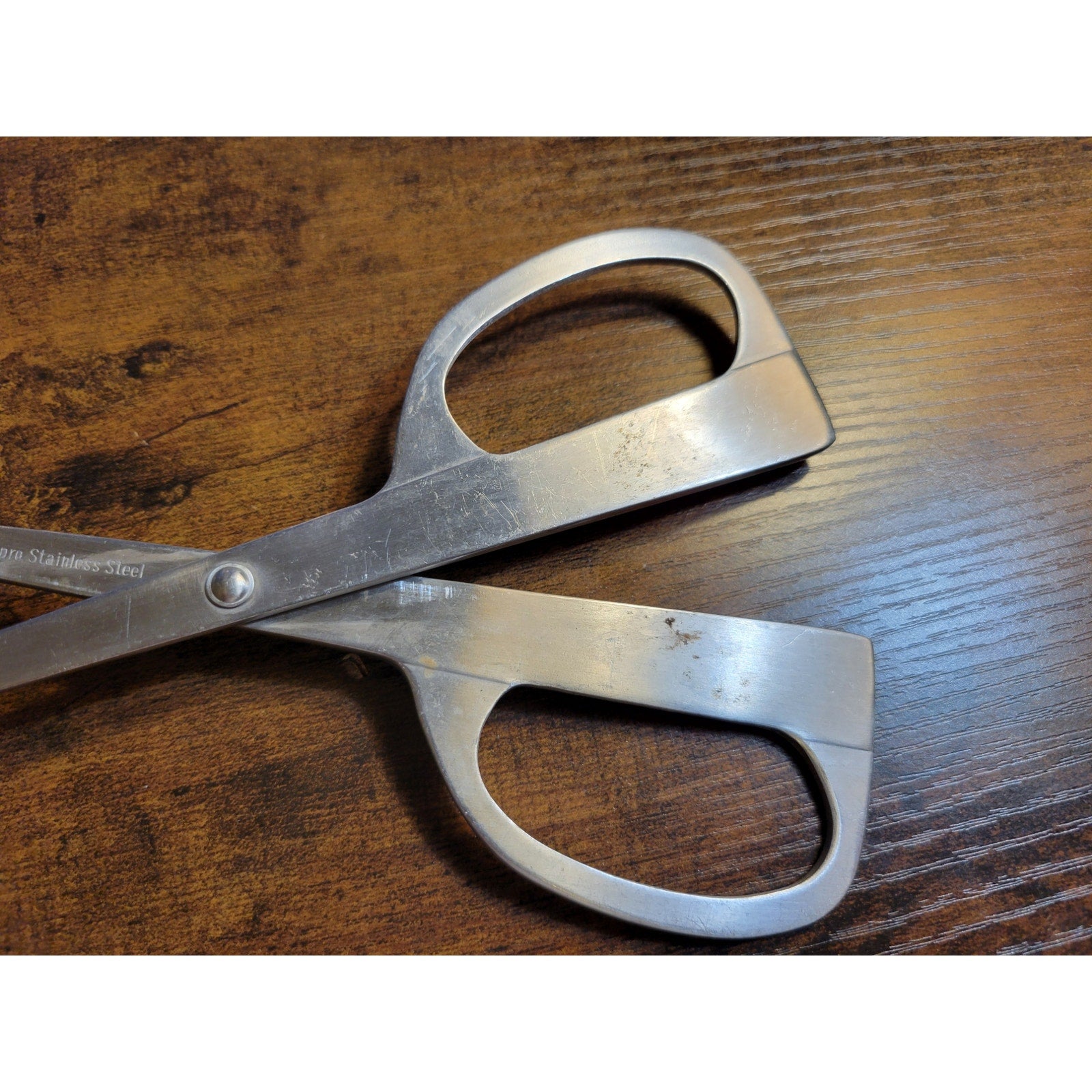 Norpro Silver Stainless Steel Salad Tongs - Spoon & Fork - 10-1/2" Long (used)