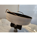 Vintage Mid Century Modern Square Ceiling Light Fixture w/Frosted Glass Floral