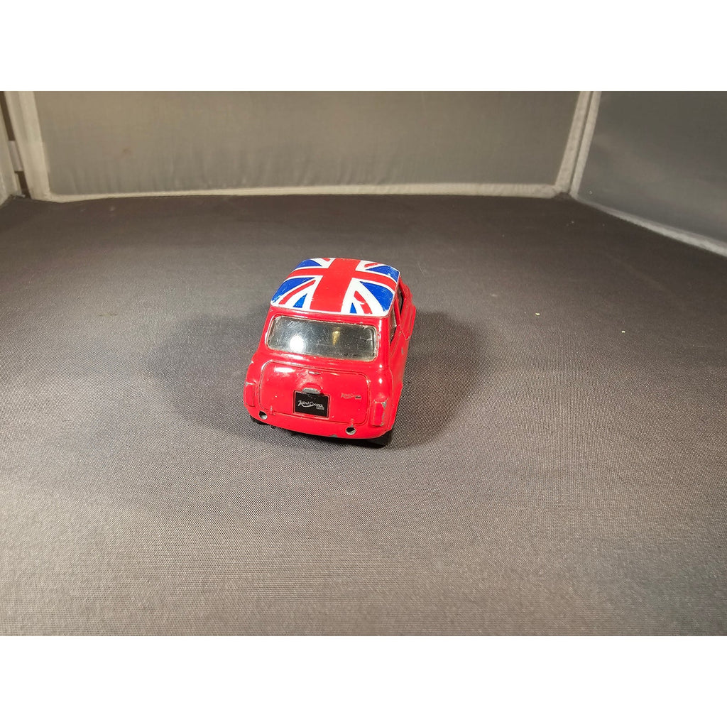 Welly No. 58242 - Red Mini Cooper 1300 w/Union Jack Flag on Roof - loose