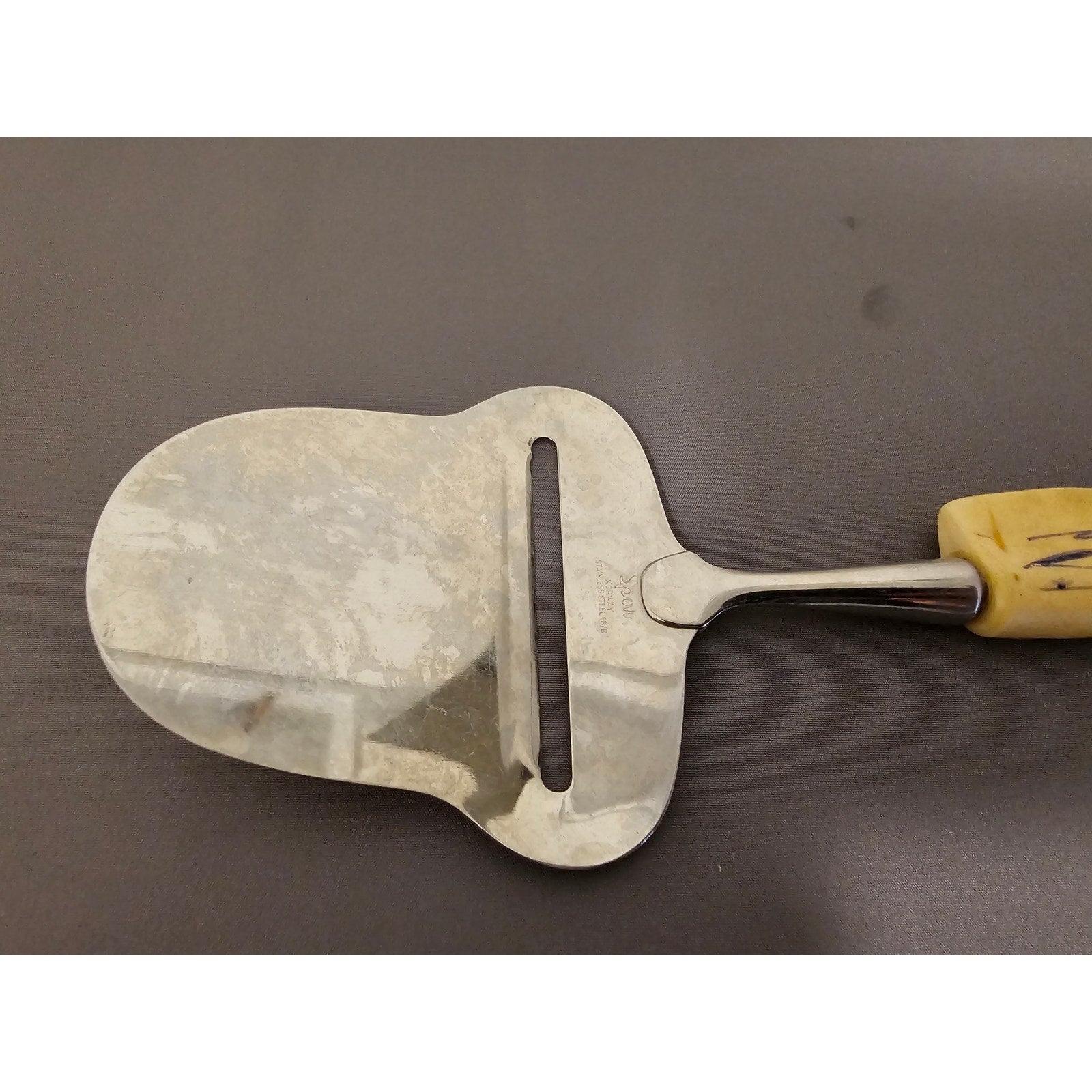 Vintage SPAR Norge Stainless Steel Cheese Slicer/Server - Antler Handle - Norway