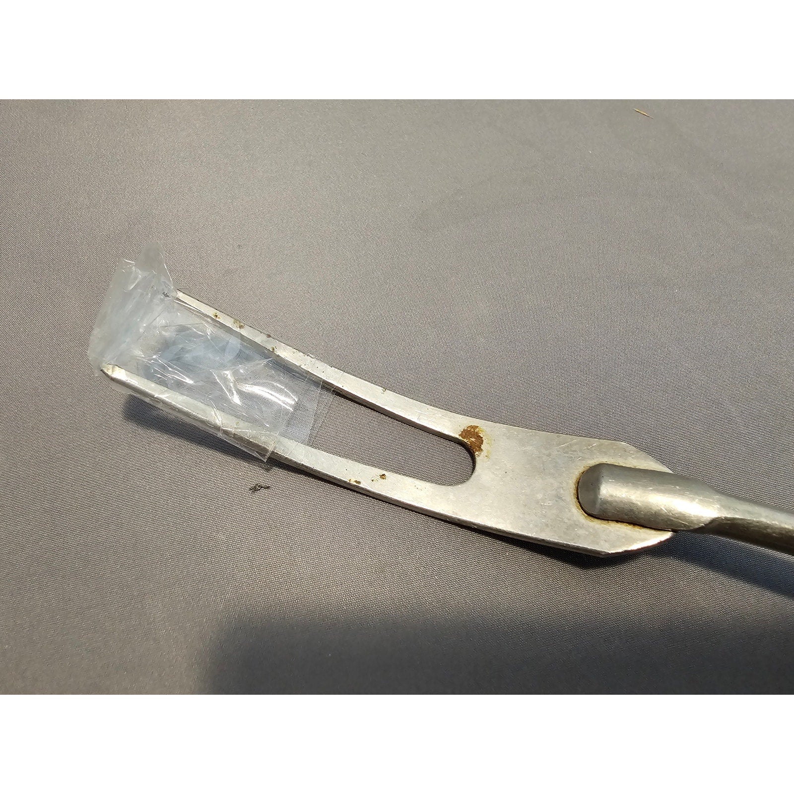 Vintage A&J 2-Prong Stainless Carving/Serving Fork w/Red Wood Handle - 12” Long