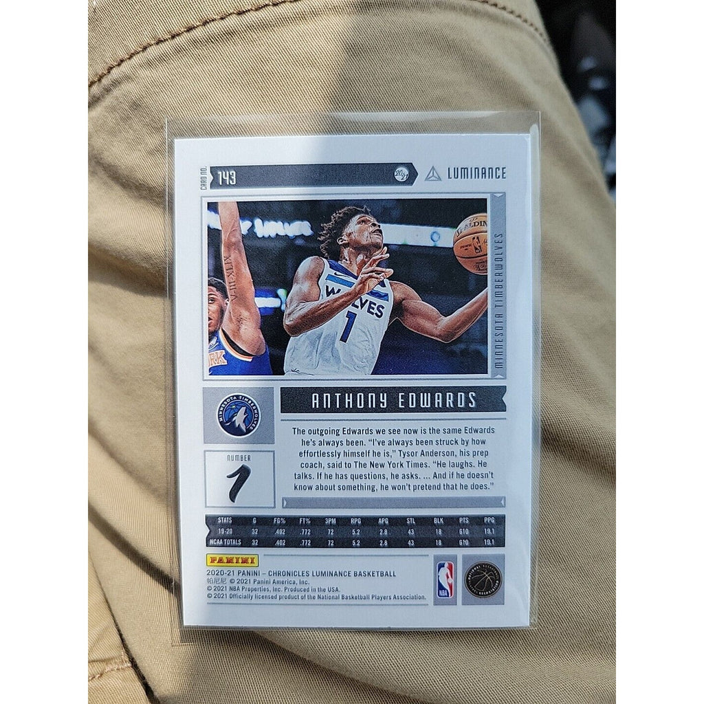 Anthony Edwards 2020-21 Panini Chronicles #143 - Rookie - Minnesota Timberwolves