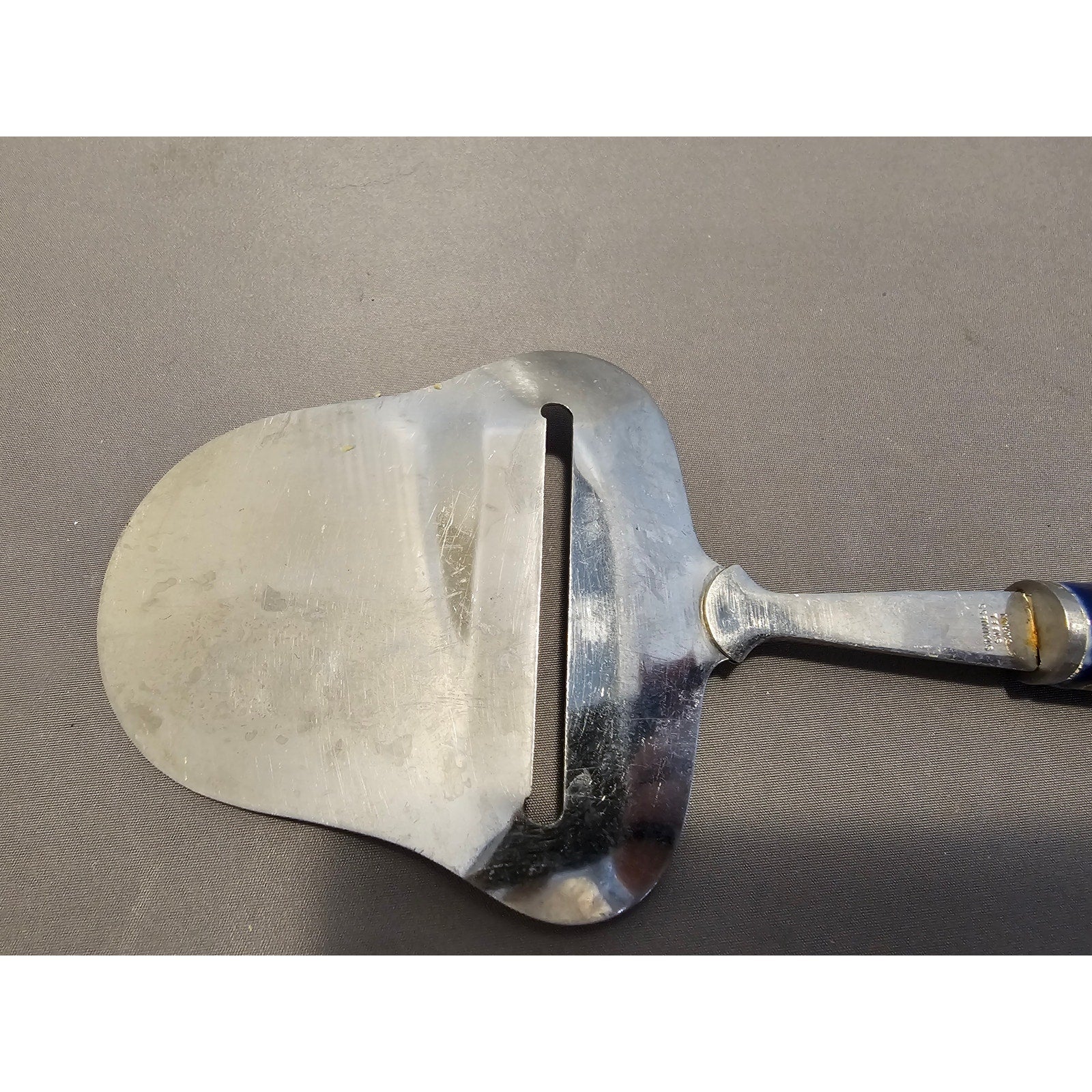 Vintage Stainless Steel Cheese Slicer/Server - Blue Porcelain Handle - Japan