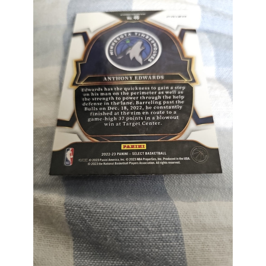Anthony Edwards 2022-23 Panini Select #46 - Concourse Blue Prizm - Timberwolves