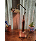 Mid Century Modern (MCM) Wood & Brass Desk/Piano Lamp - Retro Works!