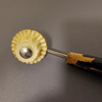 Vintage Pie Tool - Crust Wheel - Black Wood Handle - 7-1/2"