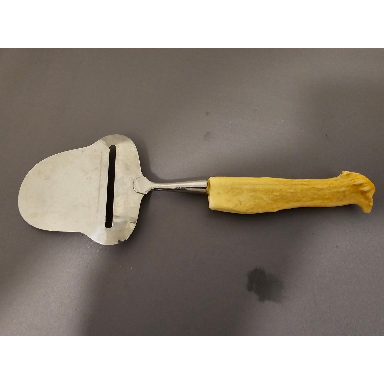Vintage SPAR Norge Stainless Steel Cheese Slicer/Server - Antler Handle - Norway