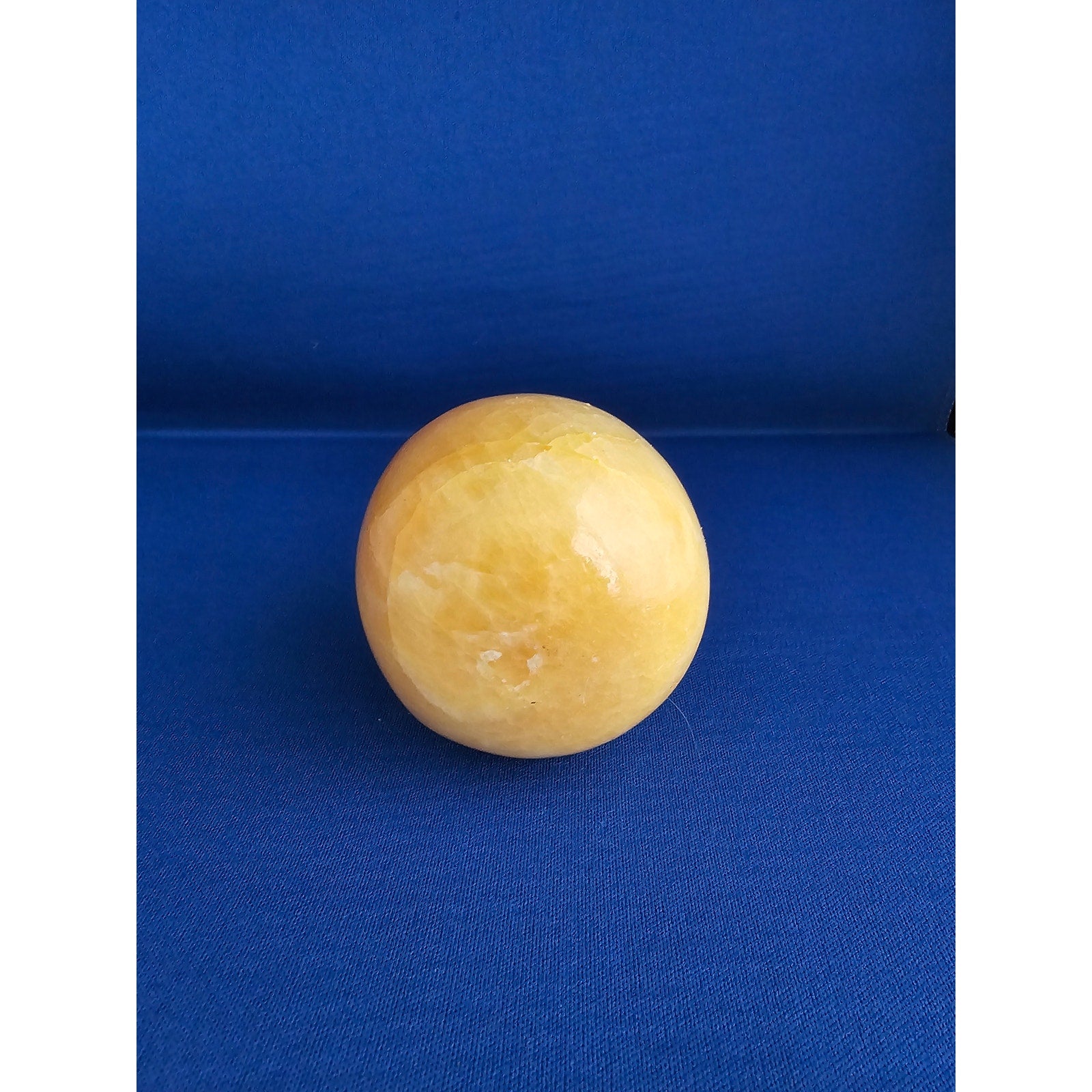 Vintage Alabaster Marble Carved Stone Fruit - Medium 2-1/2" tall - Apple Yellow