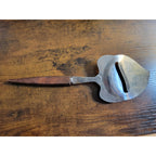 Vintage Stainless Steel Cheese Slicer/Server - Wood Handle -Made in Japan