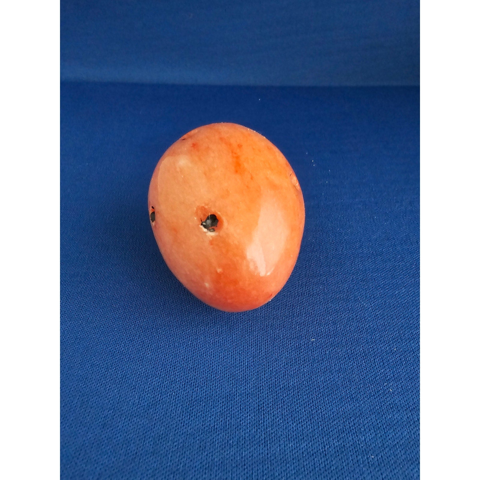 Vintage Alabaster Marble Carved Stone Fruit - Small 2-1/2" tall - Red w/Seeds