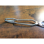 Vintage Yellow Plastic Handle 10" Stainless Steel Tongs - Made in China