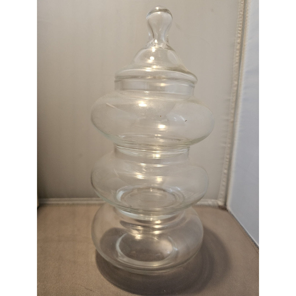 Vintage Anchor Hocking Pagoda 4-pc Stacking Jar Set Crystal Clear w/Box