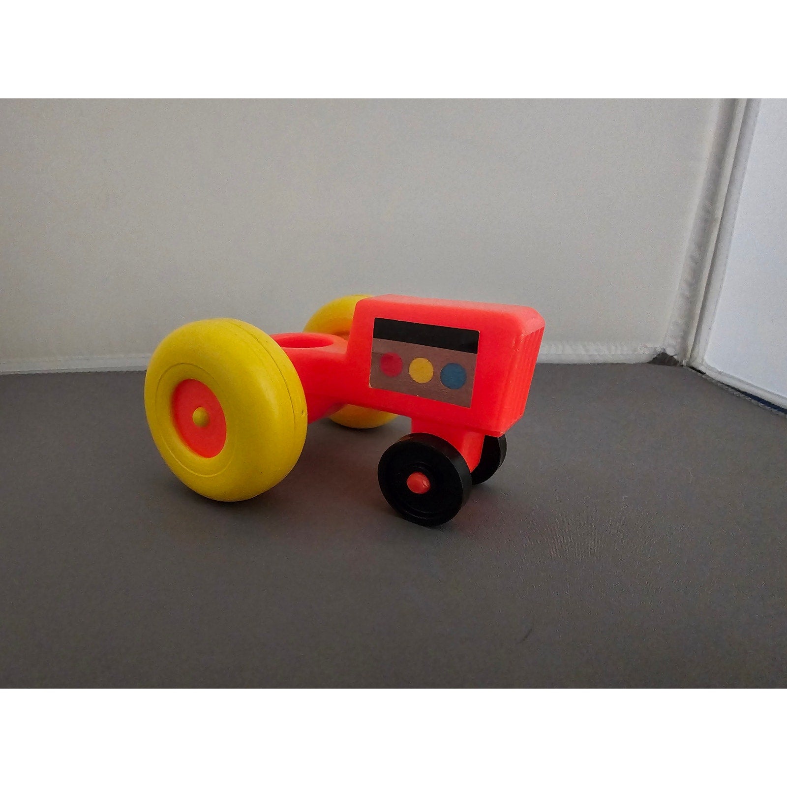 Vintage Fisher-Price Little People Yellow Farm Tractor - Made in the USA
