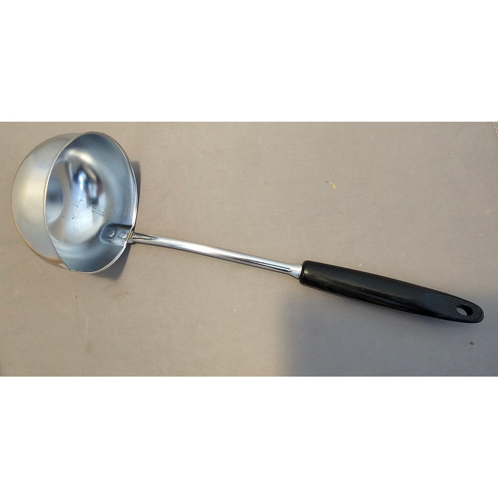 Vintage Ekco Soup Ladle - 10-1/2" Stainless Steel w/Black Plastic Handle - USA